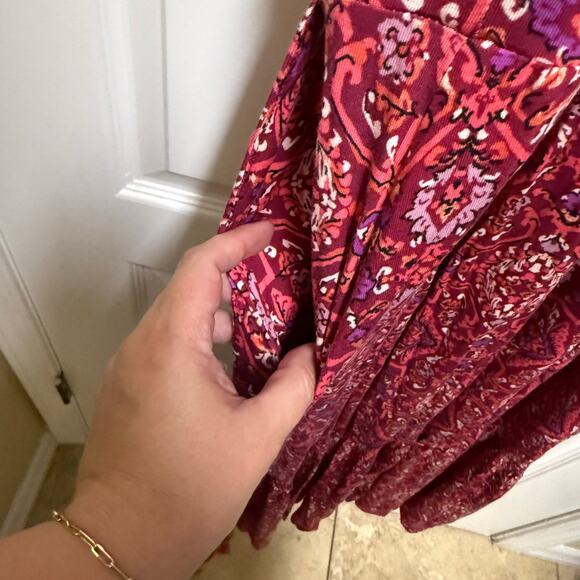 Torrid Midi Super Soft Tiered Dress Multi Medallion Magenta Purple Cream 10 00 - Picture 9 of 10